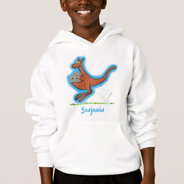 Figura de desenho animado de canguru e koalas (Frente)