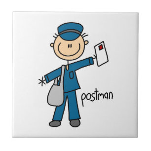 Figura de palito de trabalhador postal