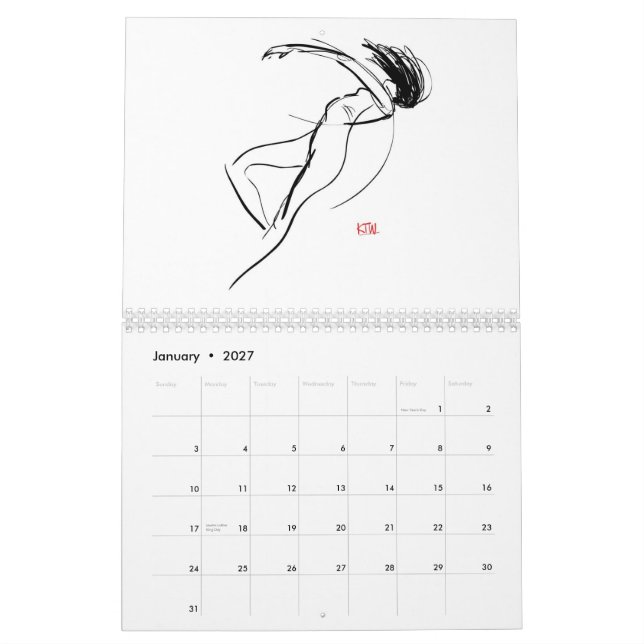 Figura diária calendário de 12 meses (Jan 2027)