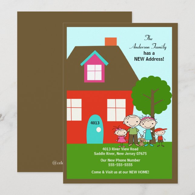 Figura família da vara com anúncio movente do dog~ (Frente/Verso)