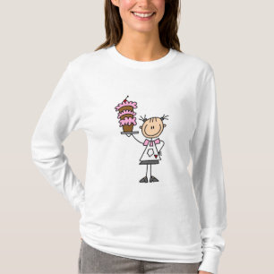 Figura fêmea camiseta e presentes da vara do