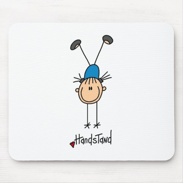 Figura menina da vara que faz Handstands Mousepad (Frente)