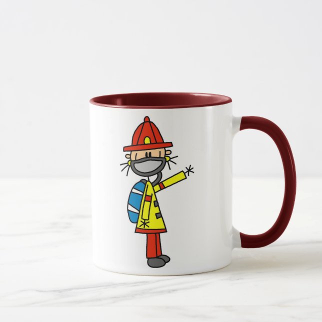 Figura sapador-bombeiro da vara com caneca da (Direita)