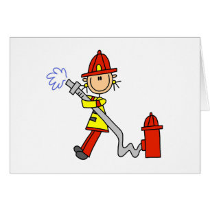 Figura sapador-bombeiro da vara com cartões da