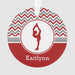 Figura vermelha ornamento personalizado de Chevron