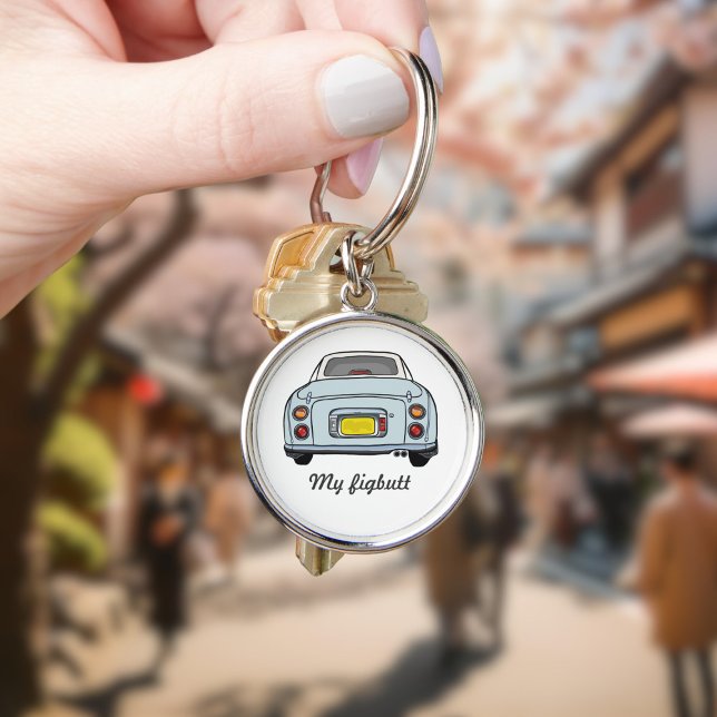 Figuras Bastante Pálido Aqua Azul Figaro Chaveiro (Cute pale aqua figaro car keychain with space for your name)