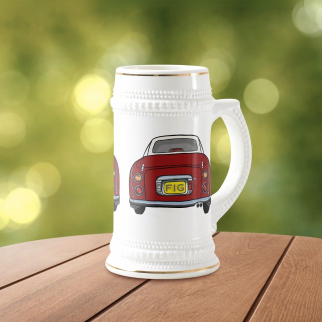 Figuras Caneca de cerveja de Urso do Carro Vermelh (Fun figaro beer stein for the red figaro driver (when they are not driving) Add your initials)