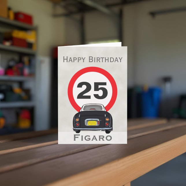 Figuras Cartão de Aniversário do Automóvel Black F (Happy birthday to your car! (or send it to your figaro loving friends))