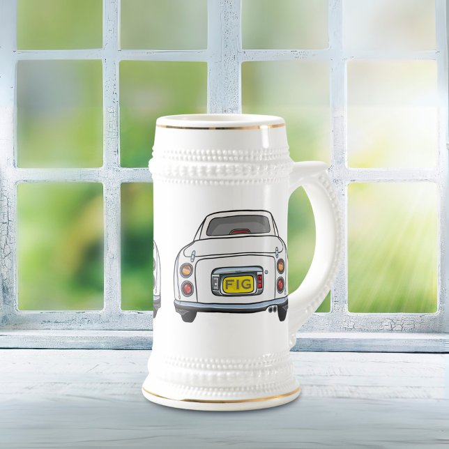 Figuras com Caneca de cerveja de Cerveja Bífaro Br (Fun figaro beer stein for the white figaro driver (when they are not driving) Add your initials)