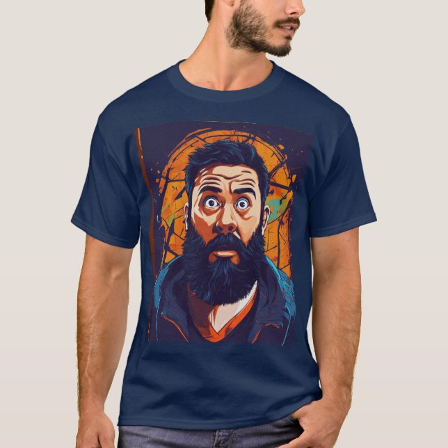 # figuras da moda: camisa masculina com impressão  (Frente)