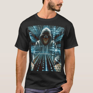 # figuras da moda: camiseta negra com hacker pr