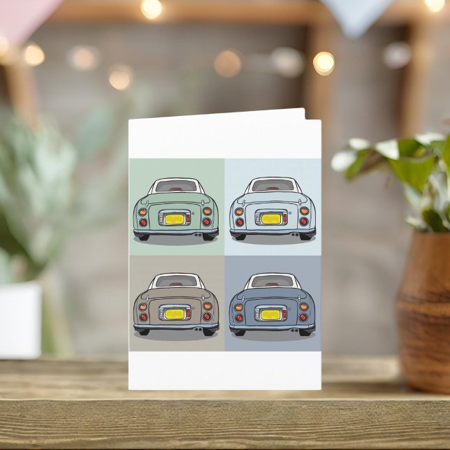 Figuras Figaro Carros - Vazio Cartão Saudação (A fun figaro themed blank greeting card that you can send to your car or figgy loving friends)