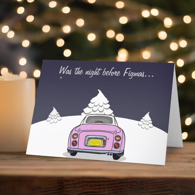 Figuras Fígaro Rosa Fígaro Cartão de Natal (Happy Fig-mas! A fun figgy themed christmas card to send to your car! (or your figgy loving friends))