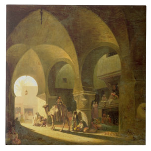 Figuras numerosas em um bazar africano norte, 1839