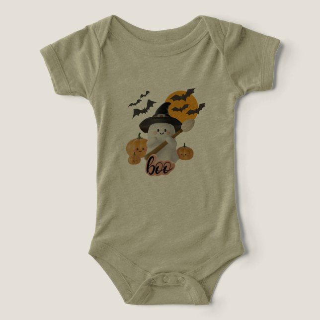 Figurino do Bebê do Dia das Bruxas - BooGhost e Ab (Design frontal)