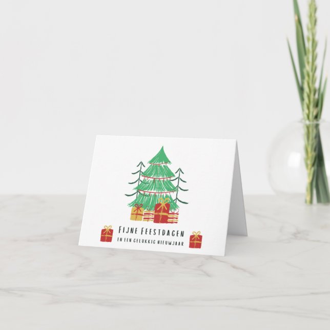 Fijne Feestdagen (cartão de Natal) Cartão de Natal (Frente)