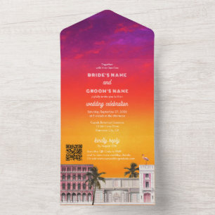 Fila de Arco-Íris da Praia de Miami Casamento de P