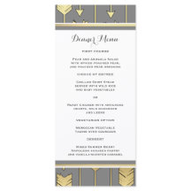 Fila Ouro Faux Cinza Setas Menu Slim Jantar