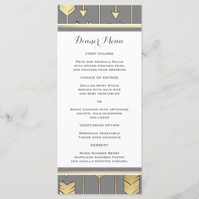 Fila Ouro Faux Cinza Setas  Menu Slim Jantar (Frente)