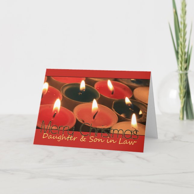 Filha e filho no cartão de Natal de Direito (Frente)