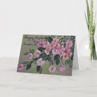 Filha Floral Em Direito Aniversário/ Cartão Saudáv