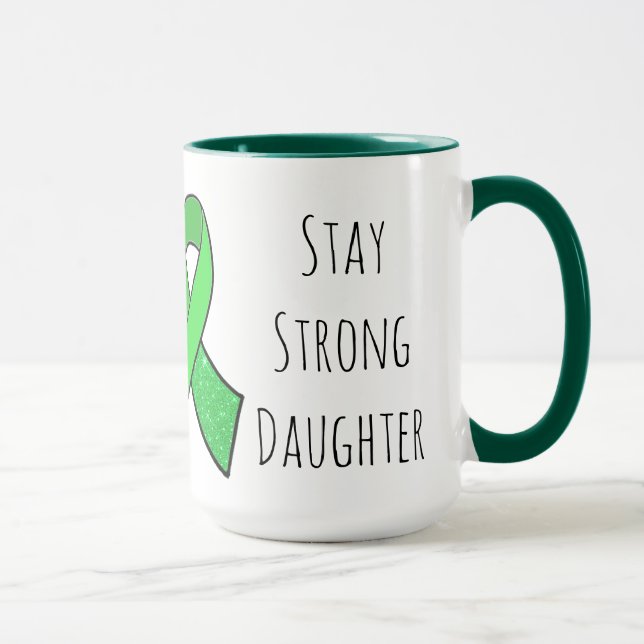 "Filha, Permaneça Forte" Caneca de Conscientização (Direita)