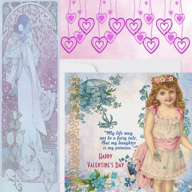 Filha/Princesa Namorados Floral Russo (Daughter/Princess Rustic Floral Vintage Valentine)