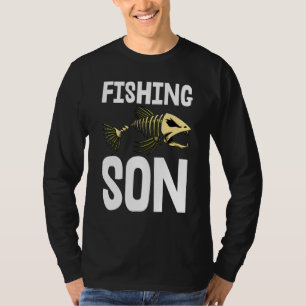 Filho da Pesca Teto Skeleton Peixes Camisetas Ósse