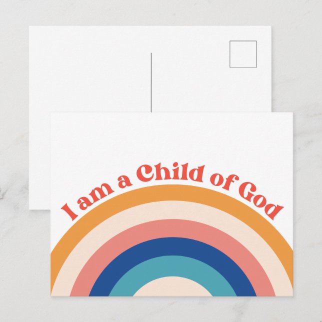 Filho de Deus Cartão Postal Cute Rainbow (Frente/Verso)