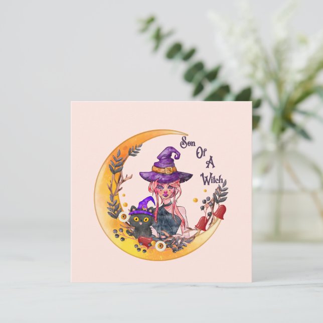 Filho de uma bruxa - Design da lua crescente (Em pé/Frente)