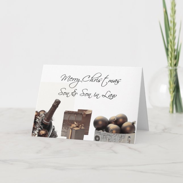 Filho e genro Cartão de Feliz Natal (Frente)
