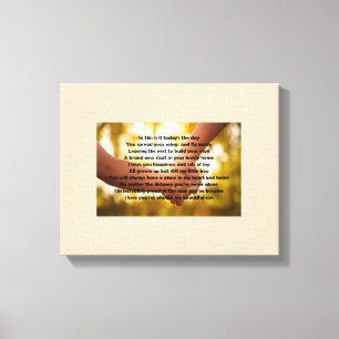 Filho que deixa o poema home em canvas