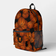 Filhos monogramados com bolas de basquete