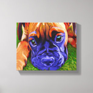Filhote de cachorro do pugilista em canvas