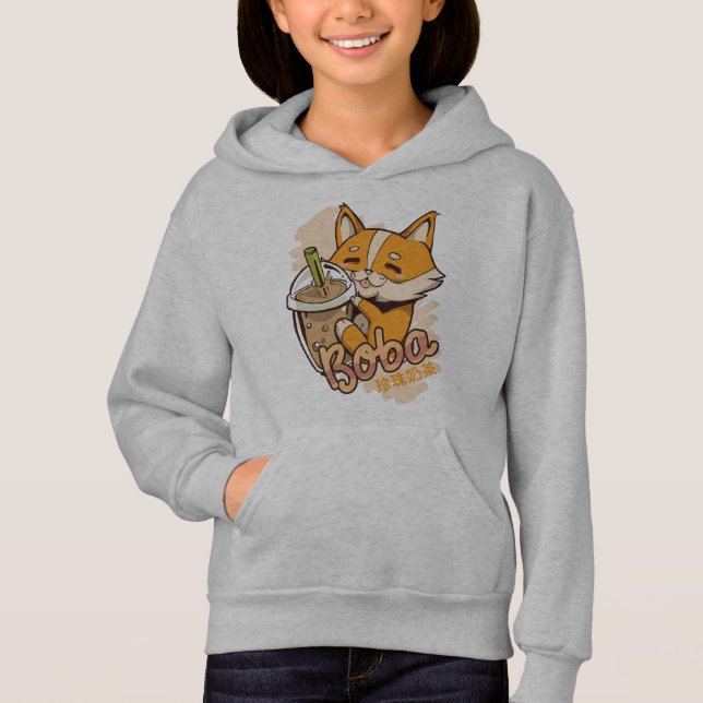 Filhote de Corgi Fofo com Chá de Bolhas (Frente)