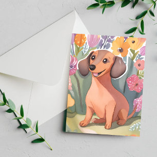 Filhote de Dachshund Cartão de Pet de Cachorro e