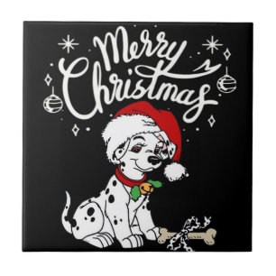 Filhote de dálmata com chapéu de Natal de Natal