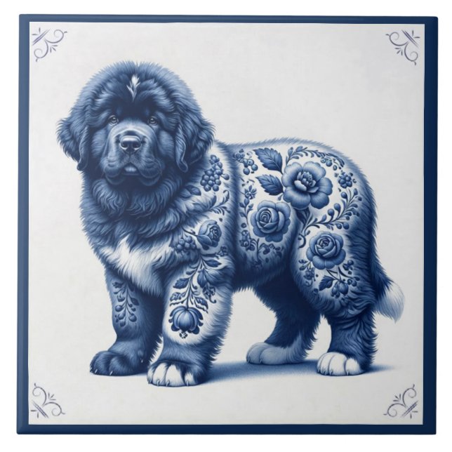 Filhote de Newfoundland Azul de Delft (Frente)