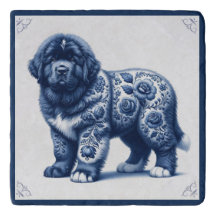 Filhote de Newfoundland Delft Azul