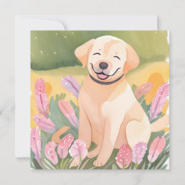 Filhote de Retriever Dourado | Cartão Pintado à Ag
