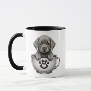 Filhote de Retriever Labrador Prata de Xícara de C