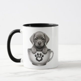 Filhote de Retriever Labrador Prata de Xícara de C