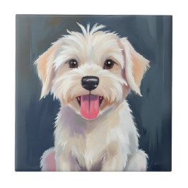 Filhote Maltês | Pintura de Cachorro Branco