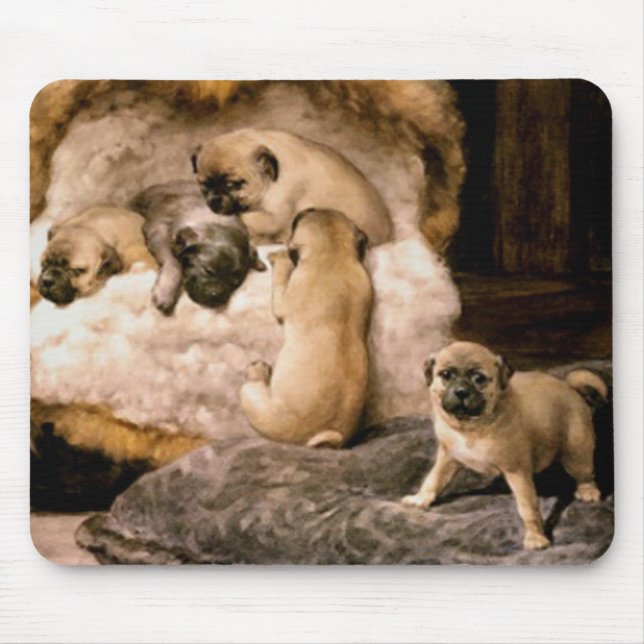 Filhotes de cachorro Mousepad do Pug (Frente)