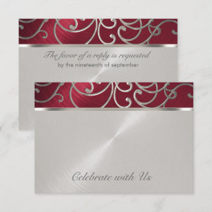 Filigre Elegante Red e Silver da Placa RSVP