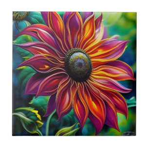 Filigre vermelho e Dourado Girassol