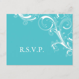 Filigree Swirl Blue Curacao RSVP