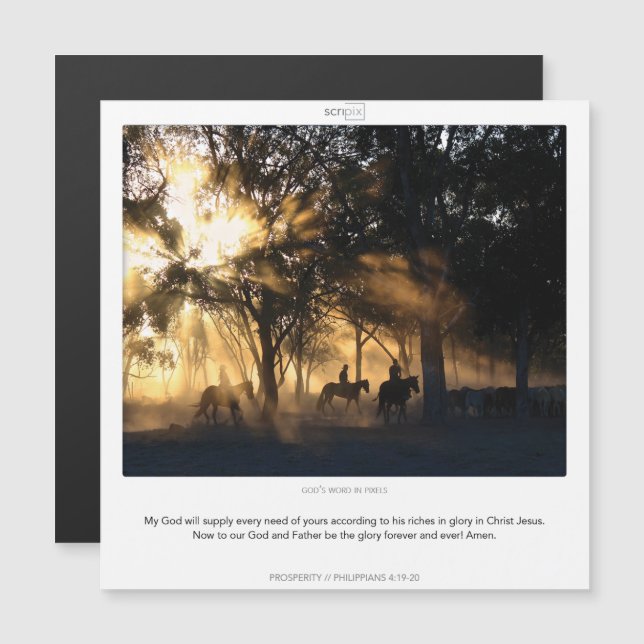 Filipenses 4:20-20 PROSPERIDADE SCRIPIX cartão mag (Frente/Verso)