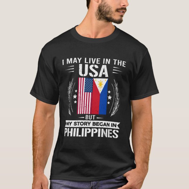 Filipinas: Camisa Orgulhosa Filipinas E Bandeiras  (Frente)