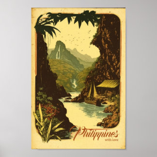 Filipinas com poster vintage de amor